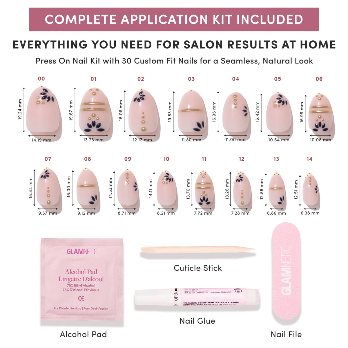 Glamnetic Press On Nails Short Oval stylish design on hands