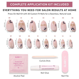 Glamnetic Press On Nails Short Oval stylish design on hands
