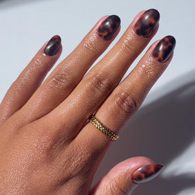 Glamnetic Press On Nails Short Oval Tortoiseshell full kit front view