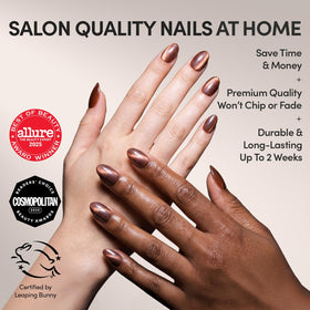 Glamnetic Press On Nails Short Oval Velvet close-up of nails