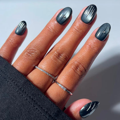 Glamnetic Press On Nails Short Oval Velvet full kit front view