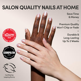 Glamnetic Press On Nails Short Oval Velvet kit with nail glue and accessories