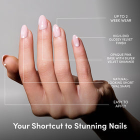 Glamnetic Press On Nails Short Oval with included nail glue and accessories