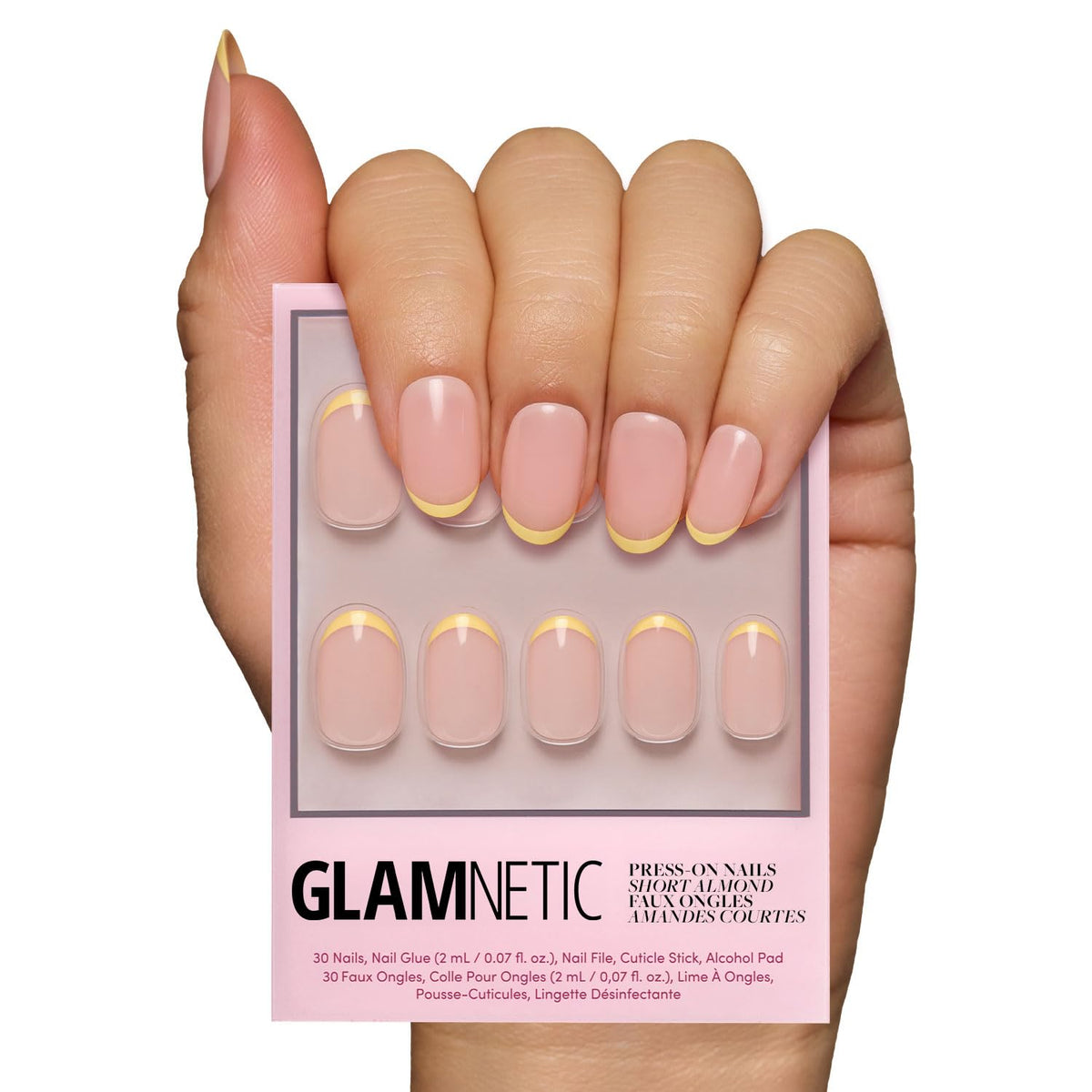 Glamnetic Press On Nails Short Round Glossy 30 Pc Kit front view