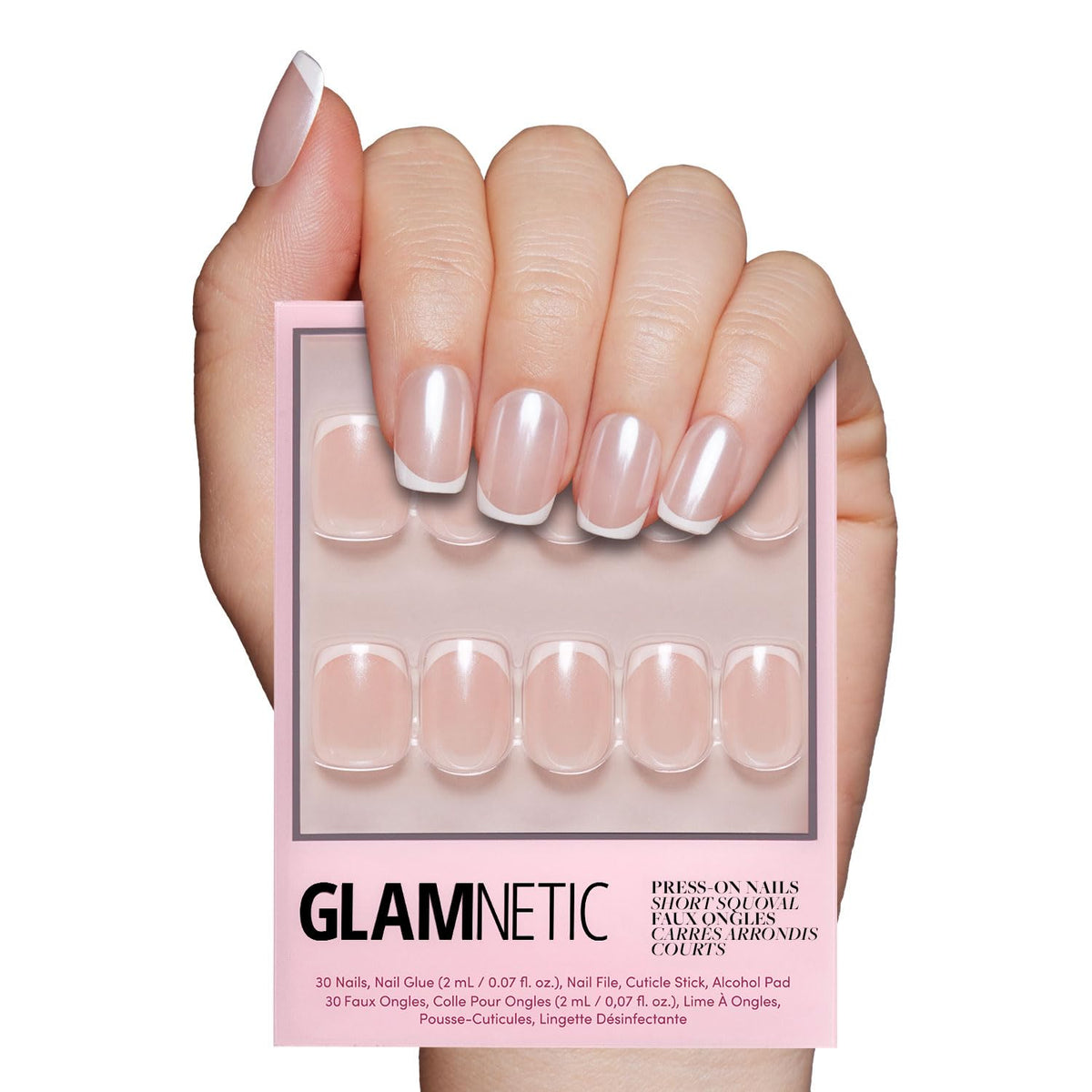 Glamnetic Press On Nails Short Squoval glossy finish front view
