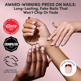 Glamnetic Press On Nails Short Squoval Tortoiseshell French Tip side view