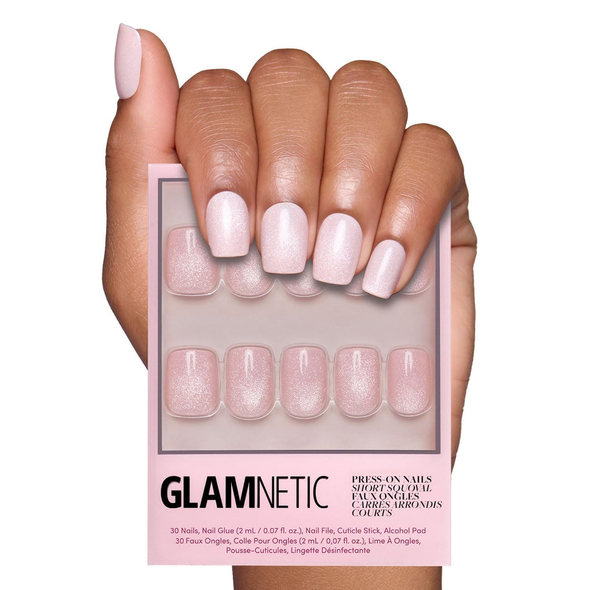 Glamnetic Press On Nails Short Squoval Velvet full kit front view