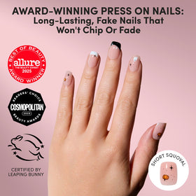 Glamnetic Press On Nails showcasing pumpkin and ghost design