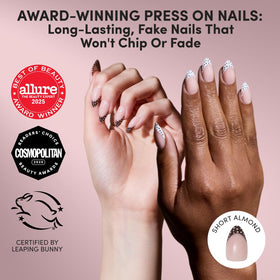 Glamnetic Press On Nails showing polka dot French tips