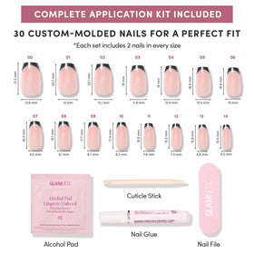 Glamnetic Press On Nails showing tapered fit toward cuticle