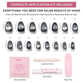 Glamnetic Press On Nails showing tapered fit toward cuticle
