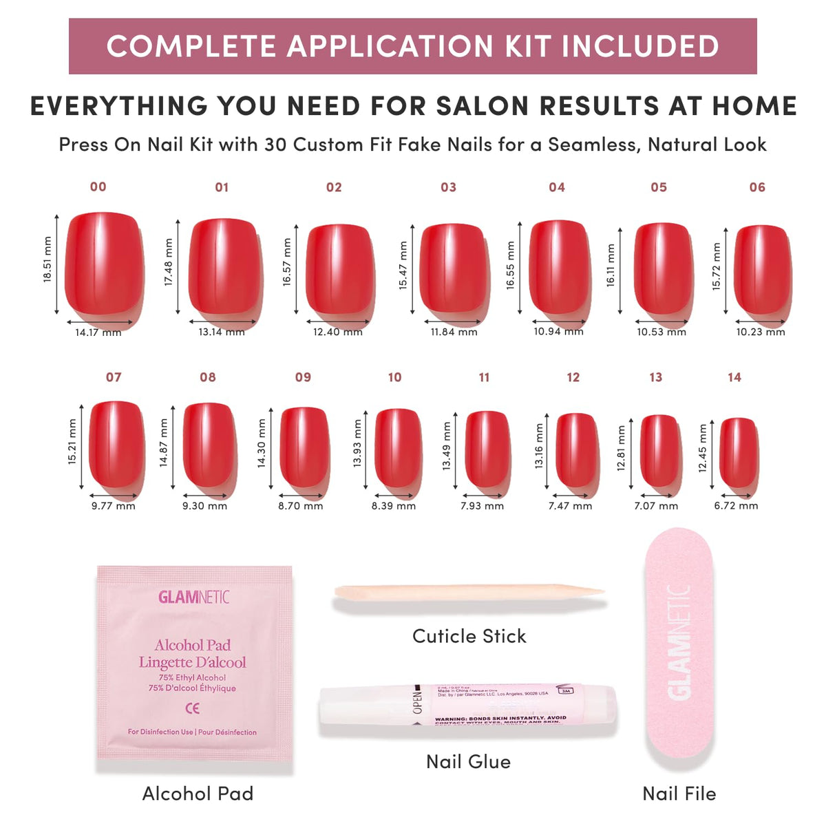 Glamnetic Press On Nails showing tapered fit towards cuticle