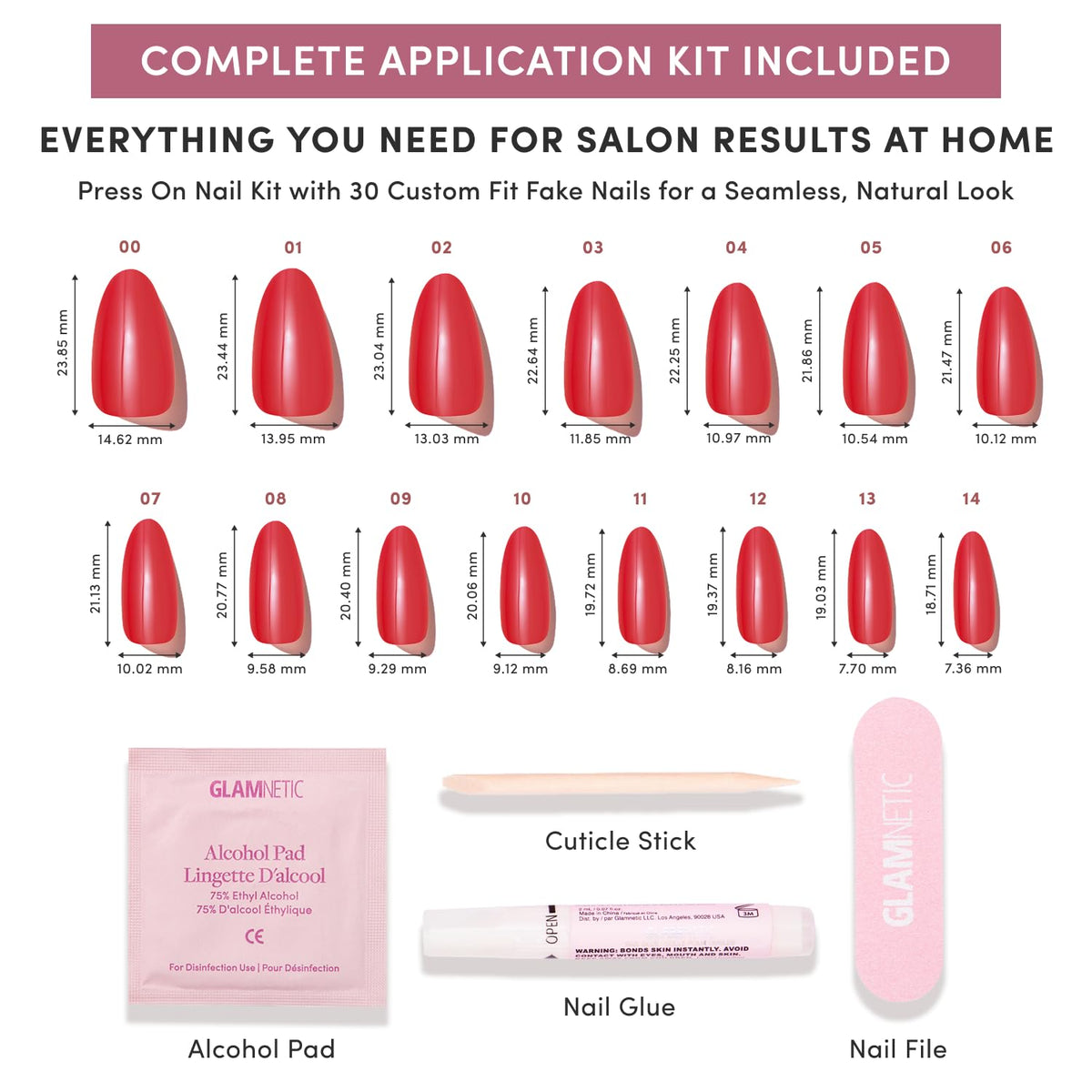 Glamnetic Press On Nails showing tapered fit towards cuticle