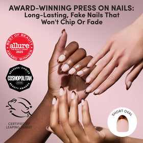Glamnetic Press On Nails showing tortoiseshell French tips
