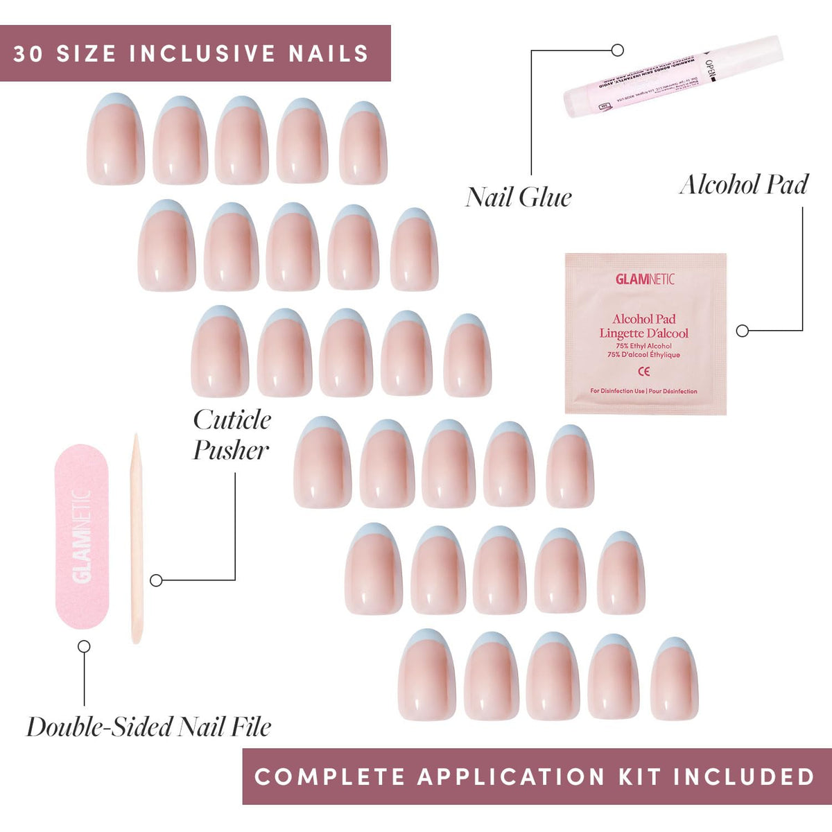 Glamnetic Press On Nails showing various sizes