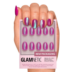 Glamnetic Press On Nails Velvet Finish Short Oval Set Front View