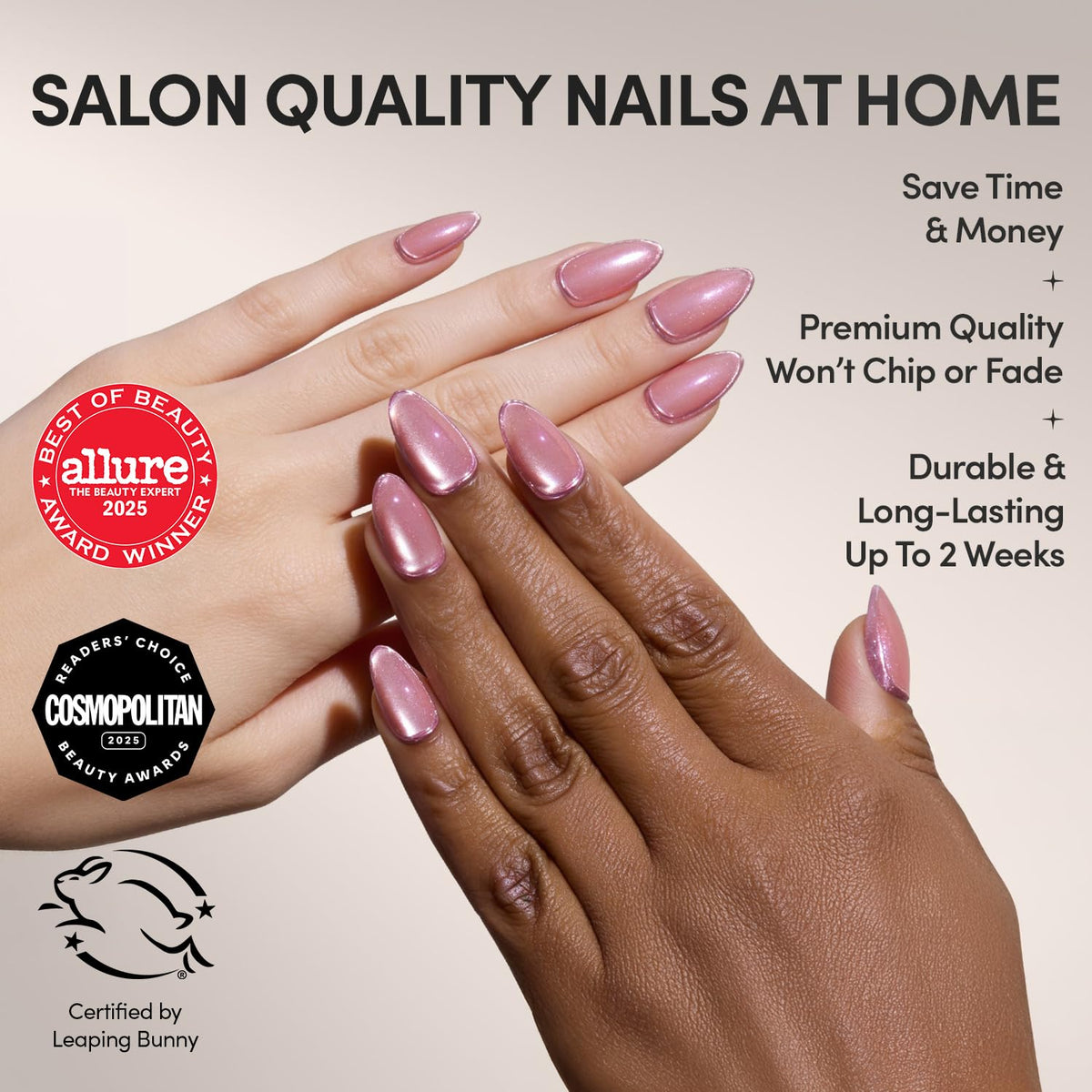 Glamnetic Press On Nails velvet finish with raised foil accents