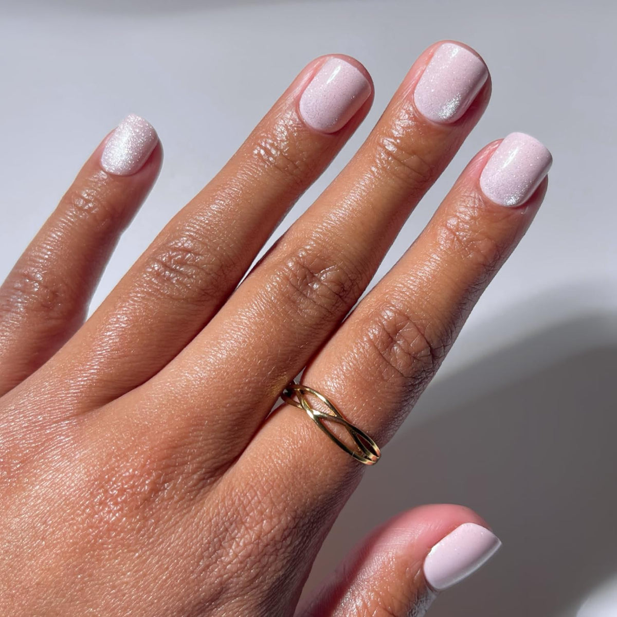 Glamnetic Press On Nails Velvet Pink Shimmer full kit front view