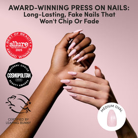 Glamnetic Press On Nails Velvet Pink Shimmer side view
