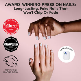 Glamnetic Press On Nails with 3D nail art close-up