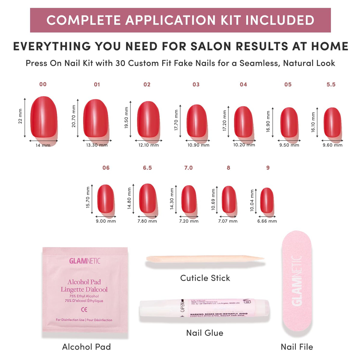 Glamnetic Press On Nails with a focus on tapered cuticle fit