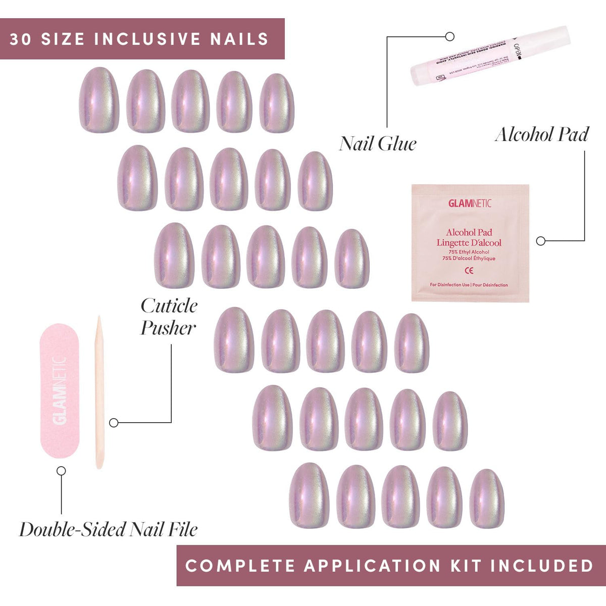 Glamnetic Press On Nails with alcohol pad