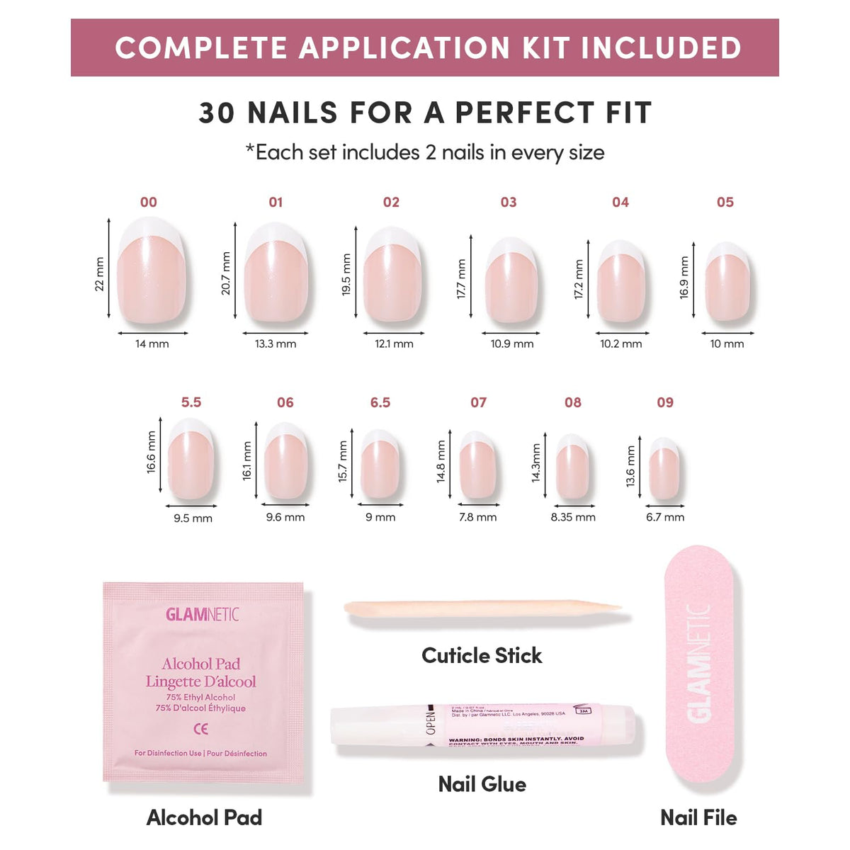 Glamnetic Press On Nails with alcohol pad