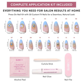 Glamnetic press on nails with alcohol pad for cleaning