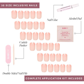 Glamnetic Press On Nails with double-sided nail file and cuticle stick