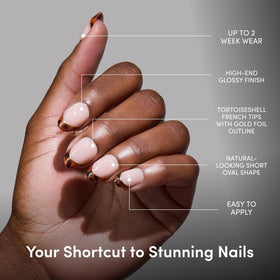 Glamnetic Press On Nails with included cuticle stick and nail file