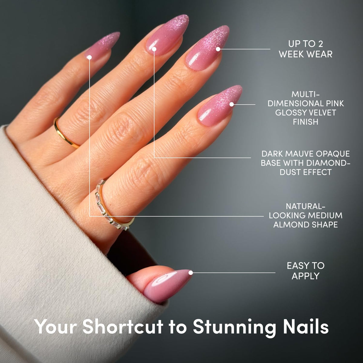 Glamnetic press on nails with included nail glue and tools