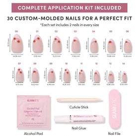 Glamnetic Press On Nails with light pink strawberry tips