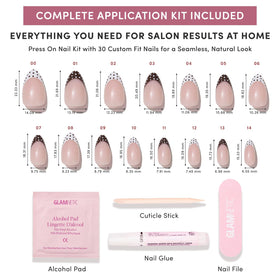 Glamnetic Press On Nails with nail glue and file