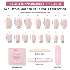 Glamnetic Press On Nails with nail glue and file