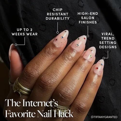 Glamnetic Press On Nails with raised gold foil details