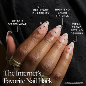 Glamnetic Press On Nails with raised gold foil details