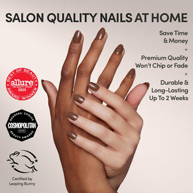 Glamnetic Short Almond Glossy Press On Nails close-up