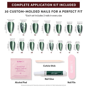 Glamnetic Slytherin Press On Nails in storage box