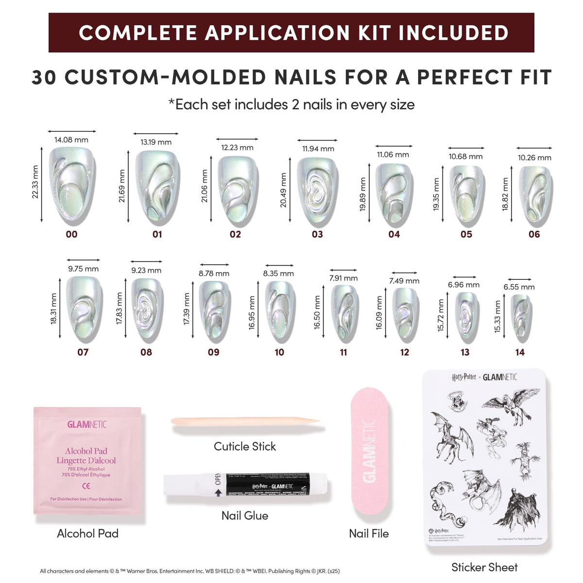 Glamnetic Unicorn Blood Press On Nails in various sizes