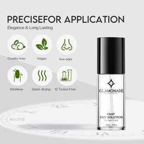 Glamonade Fast Dry Solution application on nails