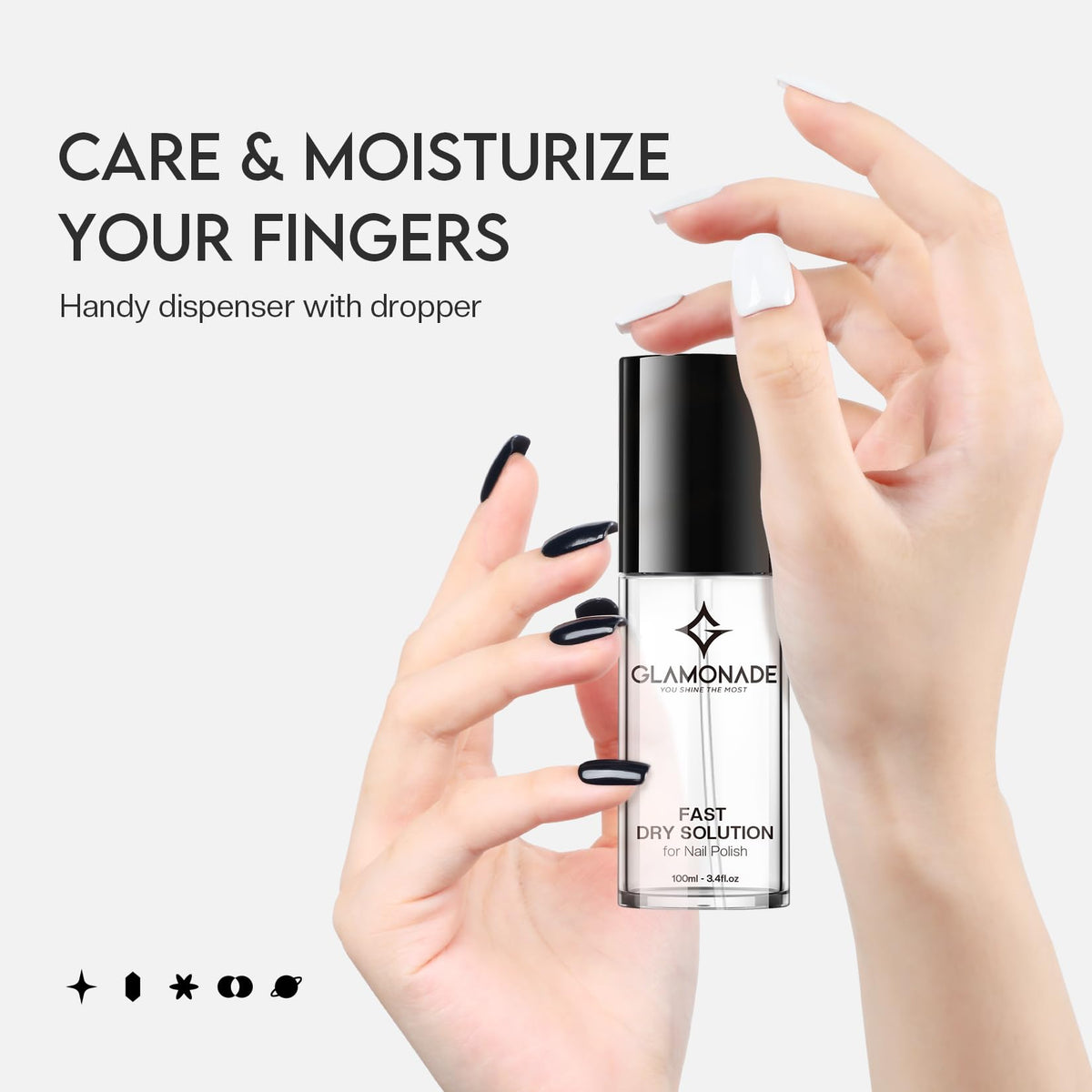 Glamonade Fast Dry Solution side view