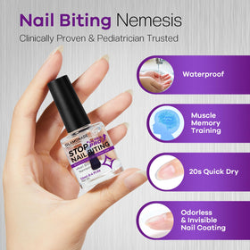 Glamonade Stop Nail Biting Polish 59g matte finish on nails