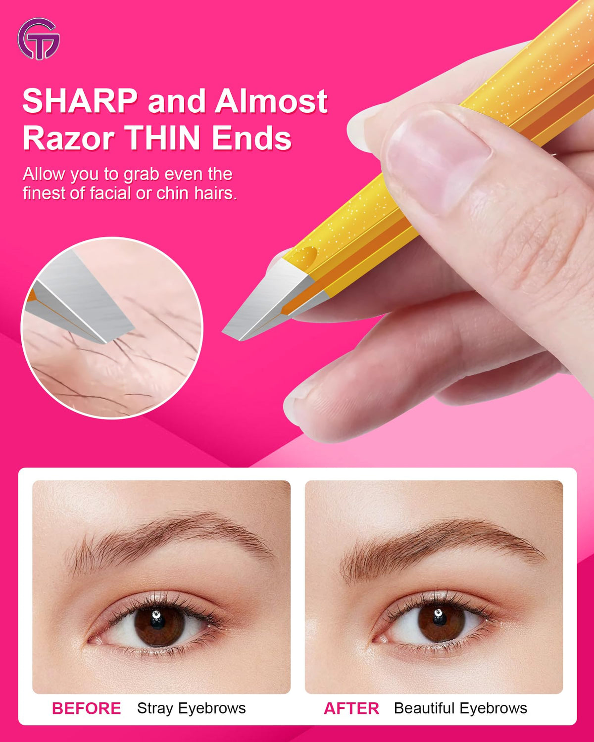 GlamTweeler Eyebrow Tweezer side view