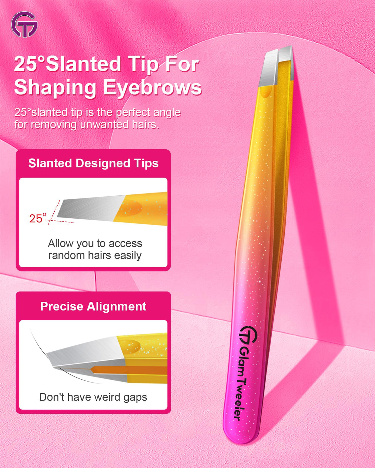 GlamTweeler Eyebrow Tweezer with leather case open