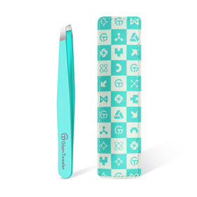 GlamTweeler eyebrow tweezers in robin's egg blue with slant tip