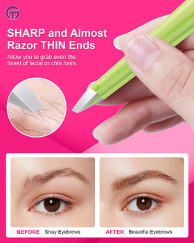 GlamTweeler eyebrow tweezers in travel-ready leather case