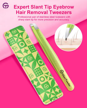 GlamTweeler eyebrow tweezers slant tip close-up