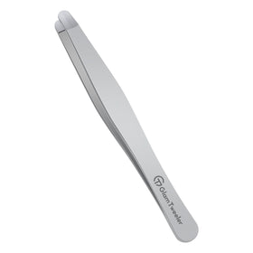 GlamTweeler hand-made tweezers front view with rounded tip