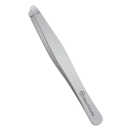 GlamTweeler hand-made tweezers front view with rounded tip