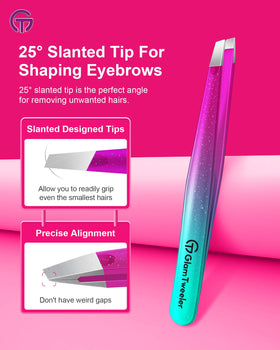 GlamTweeler pointed tip tweezer designed for precision